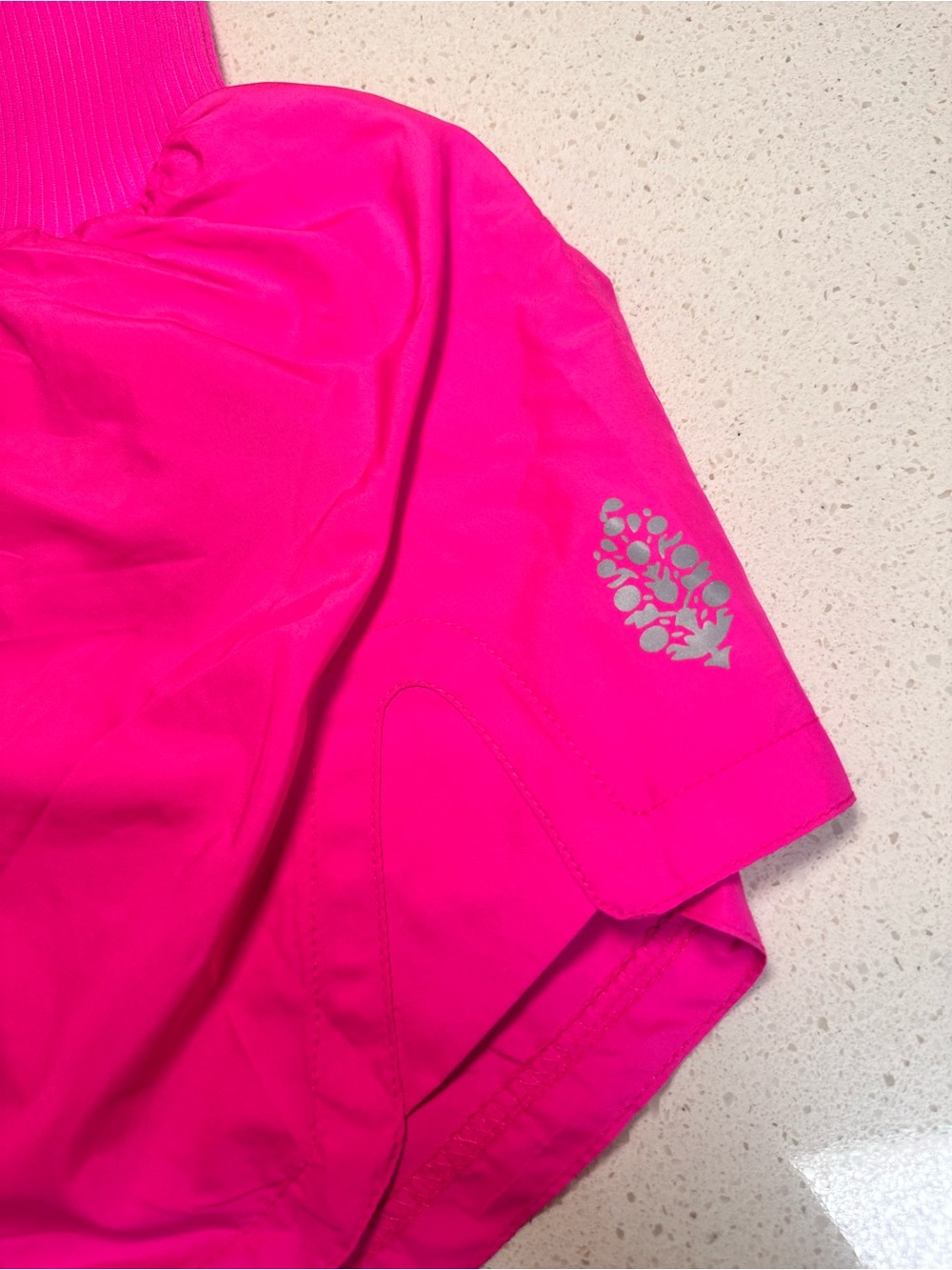 Free People Hot Pink Ribbed-Waist Athletic Shorts - Picture 2 of 5
